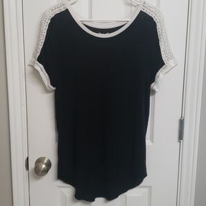 Sz 12/14  Black shirt with lace detail